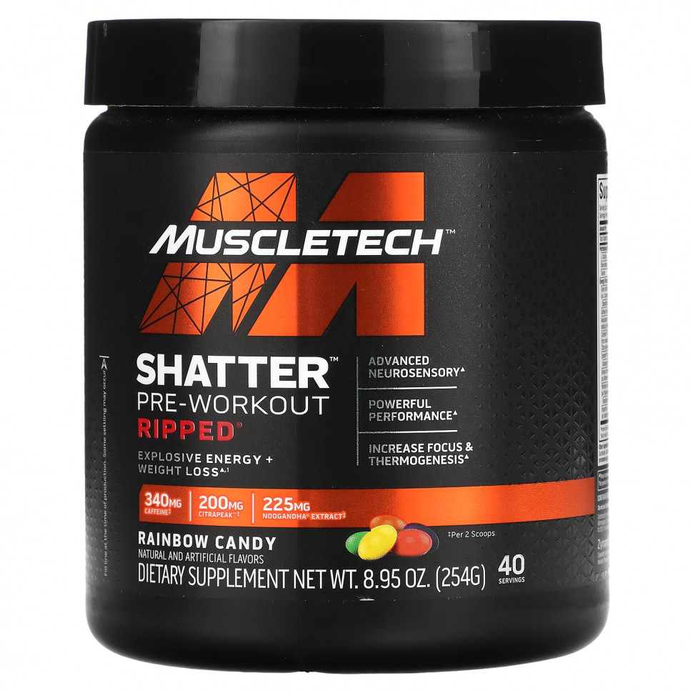 MuscleTech, Shatter Pre-Workout, Ripped,  , 254  (8,95 )    , -, 