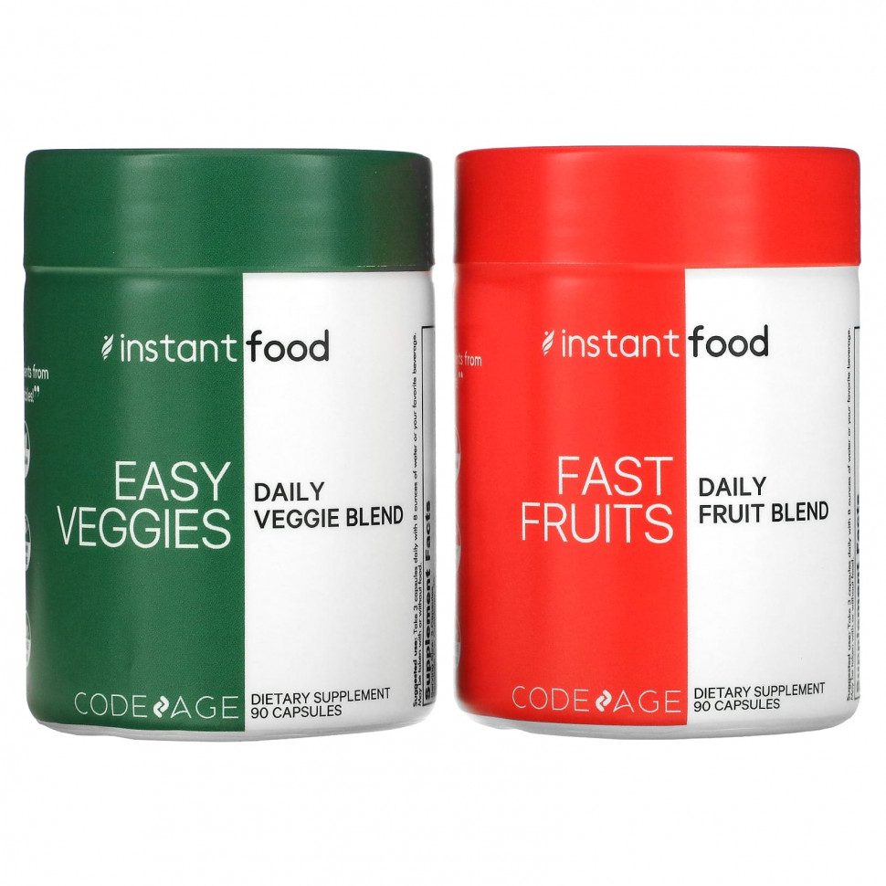 Codeage, Easy Veggies Daily Veggie Blend / Fast Fruits Daily Fruit Blend, 2 , 90       , -, 