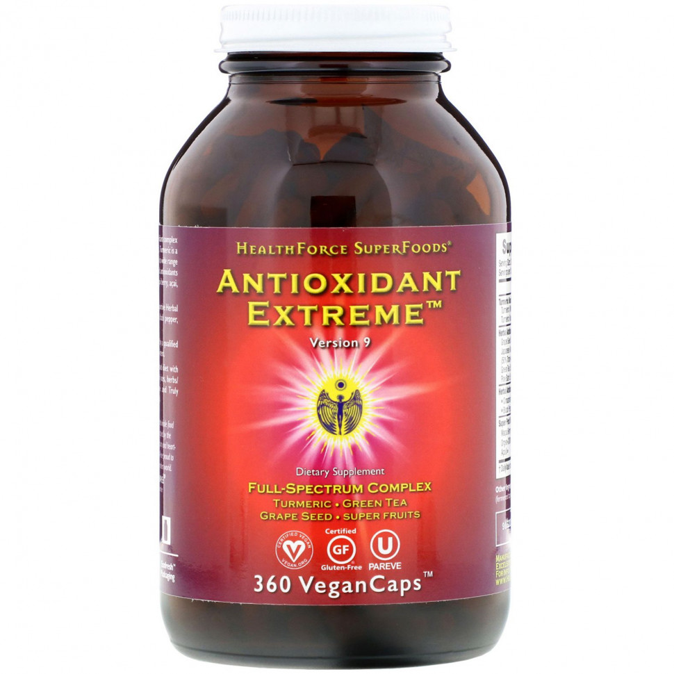HealthForce Superfoods, Antioxidant Extreme,  9, 360  VeganCaps    , -, 