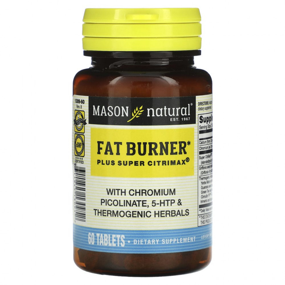 Mason Natural, Fat Burner Plus Super Citrimax, 60     , -, 