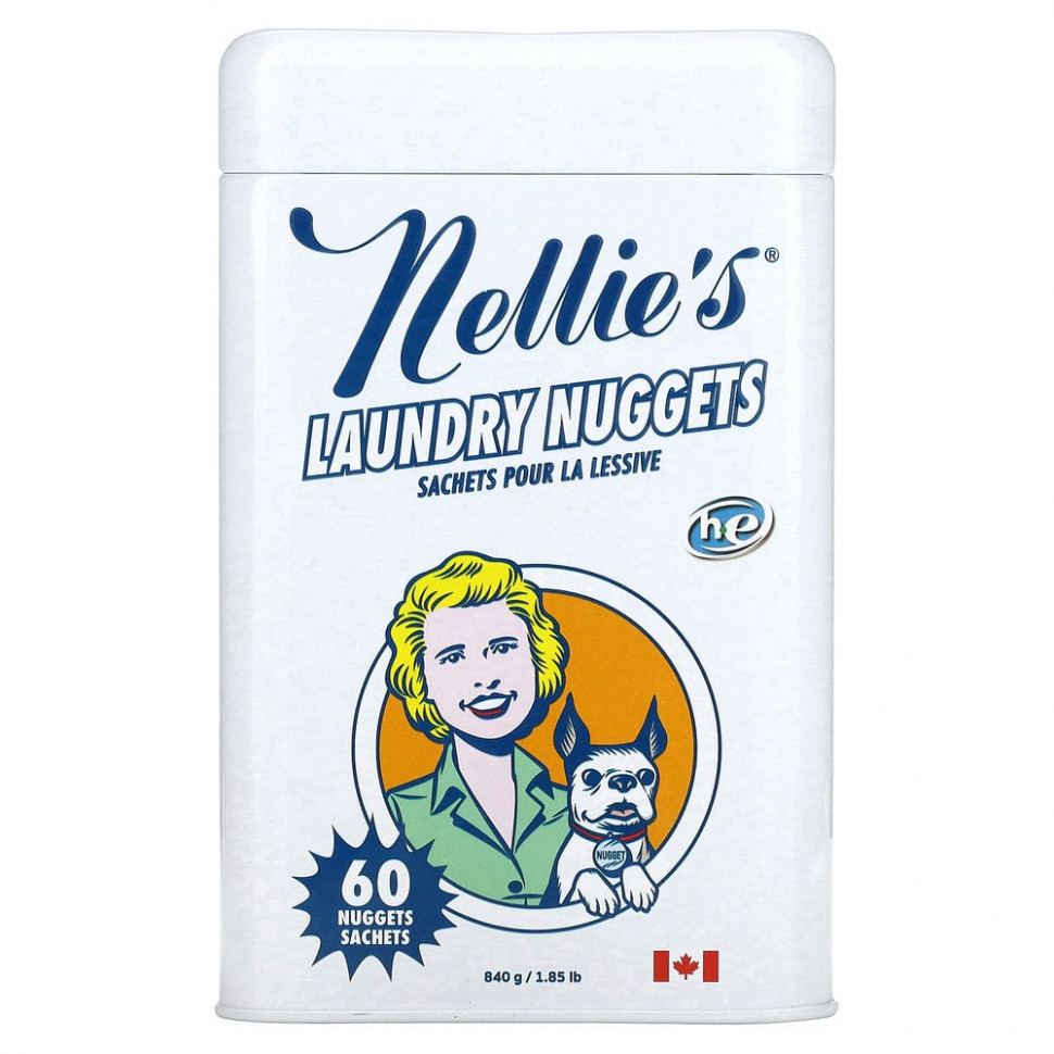 Nellie's, Laundry Nuggets, Unscented, 60 Loads, 1.85 lb (840 g)    , -, 