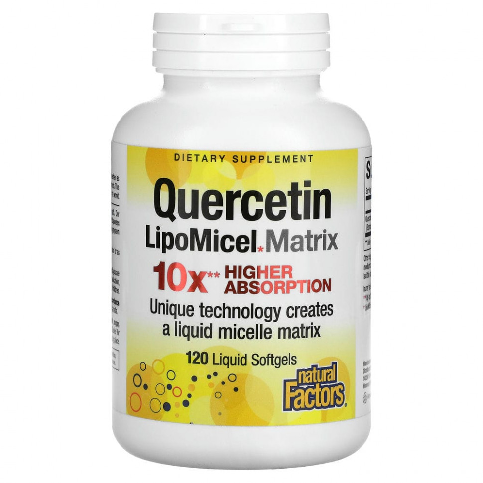 Natural Factors, Quercetin LipoMicel Matrix, 120      , -, 