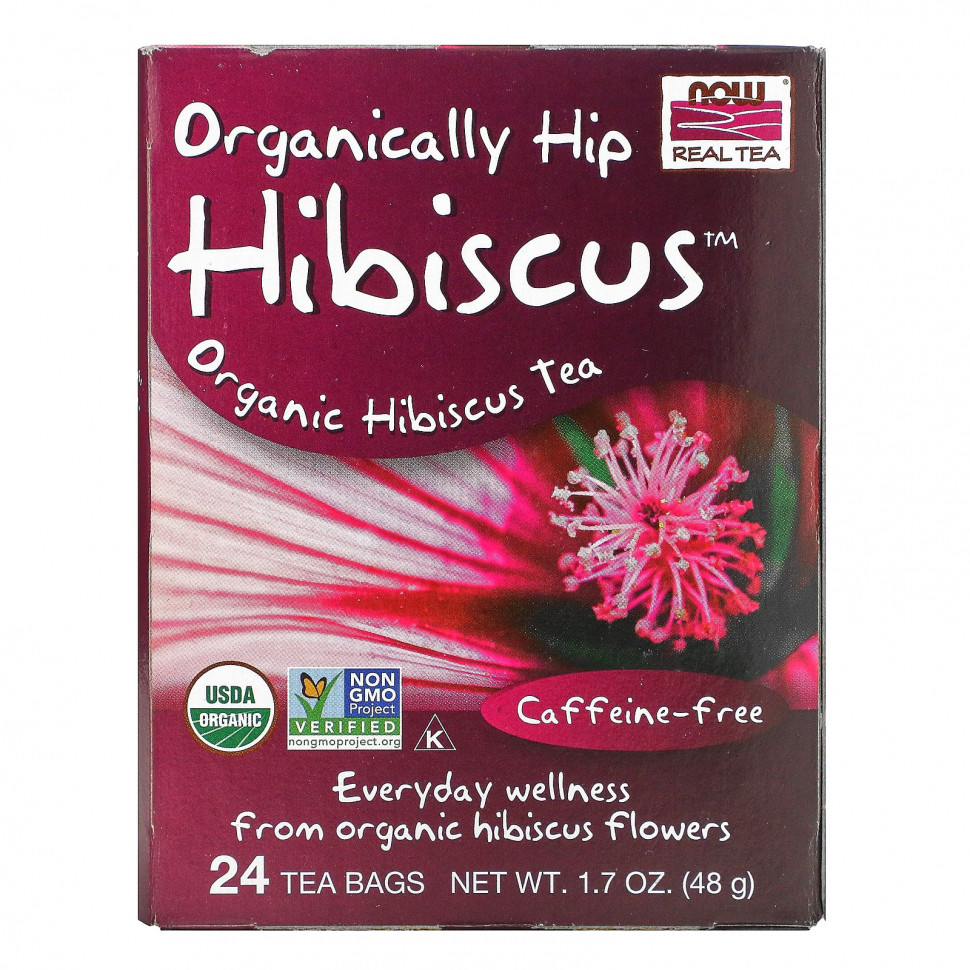 NOW Foods, Real Tea, Organically Hip Hibiscus Tea,  ,  , 24  , 48  (1,7 . )    , -, 