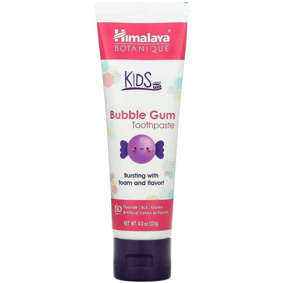 Himalaya, Botanique, Kids Toothpaste, Bubble Gum, 4.0 oz (113 ml)    , -, 