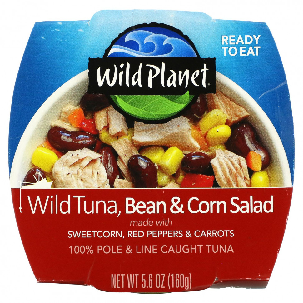 Wild Planet, Wild Tuna Bean & Corn Salad, 5.6 oz (160 g)    , -, 