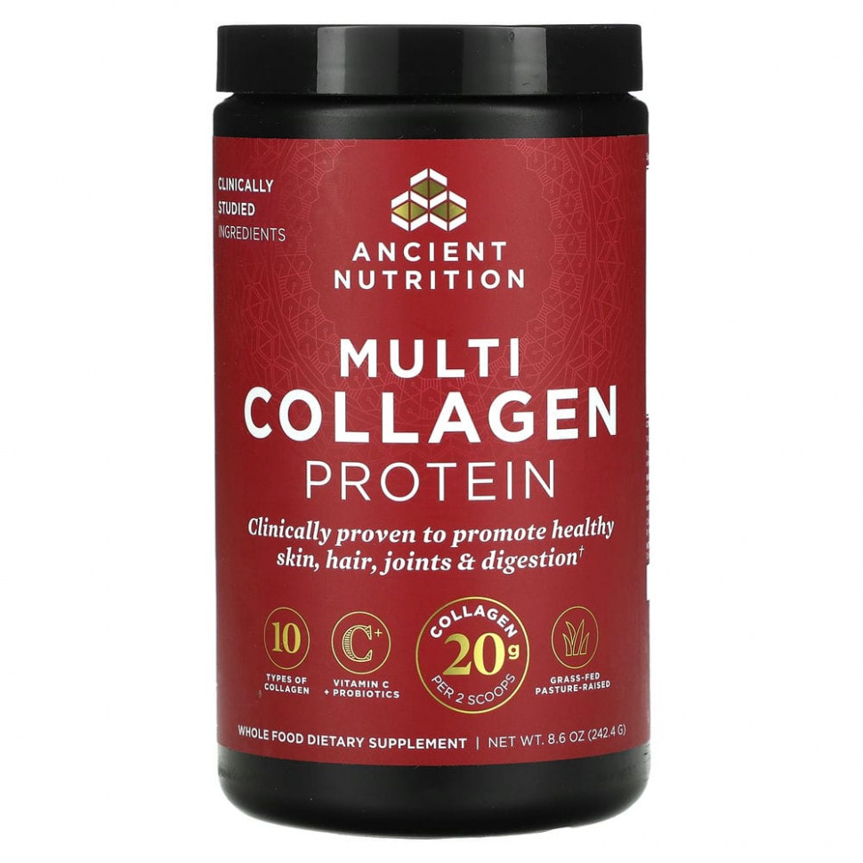 Dr. Axe / Ancient Nutrition, Multi Collagen Protein, 8.6 oz ( 244.8 g)    , -, 