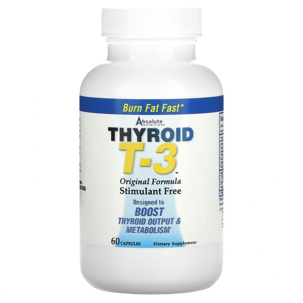 Absolute Nutrition, Thyroid T-3,   ,  ,  60     , -, 