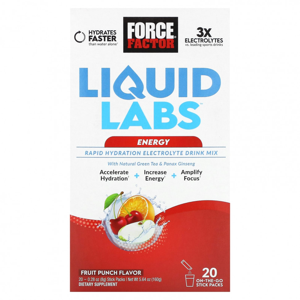 Force Factor, Liquid Labs, Energy,  , 20   8  (0,28 )    , -, 