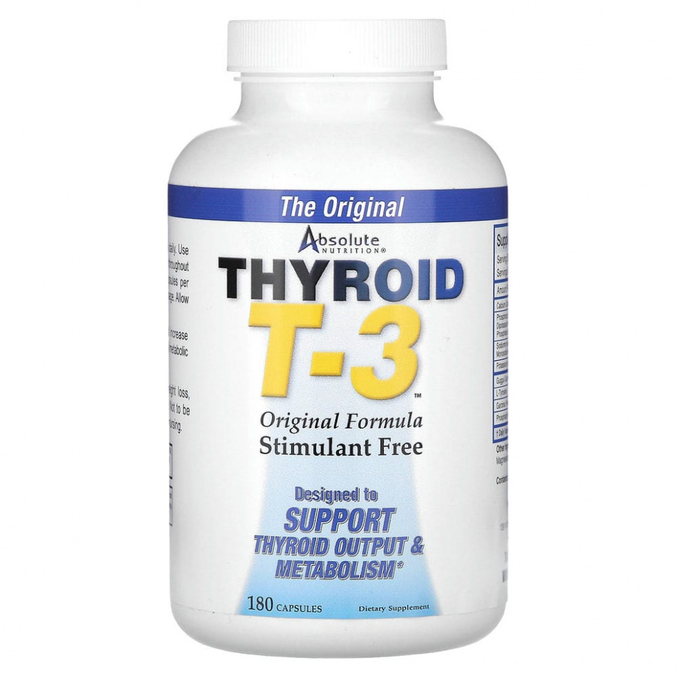 Absolute Nutrition, Thyroid T-3 (  T-3),  , 180     , -, 