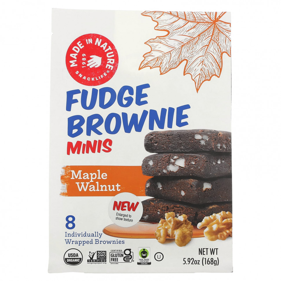 Made in Nature, Fundge Brownie Minis,  , 8 , 168  (5,92 )    , -, 