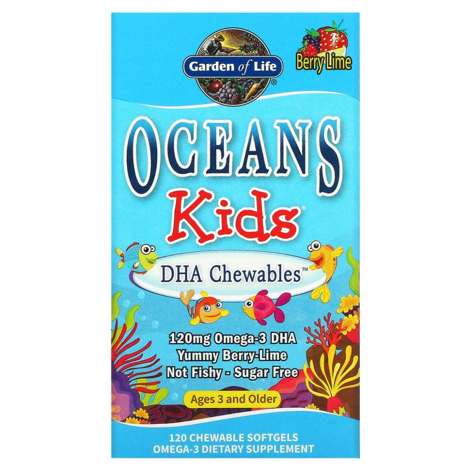 Garden of Life, Oceans Kids, DHA Chewables,  3   ,    , 120 , 120       , -, 