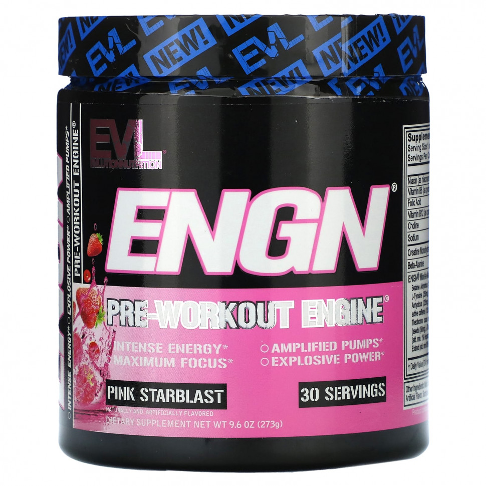 EVLution Nutrition, ENGN, Pre-Workout Engine, Pink Starblast, 273  (9,6 )    , -, 
