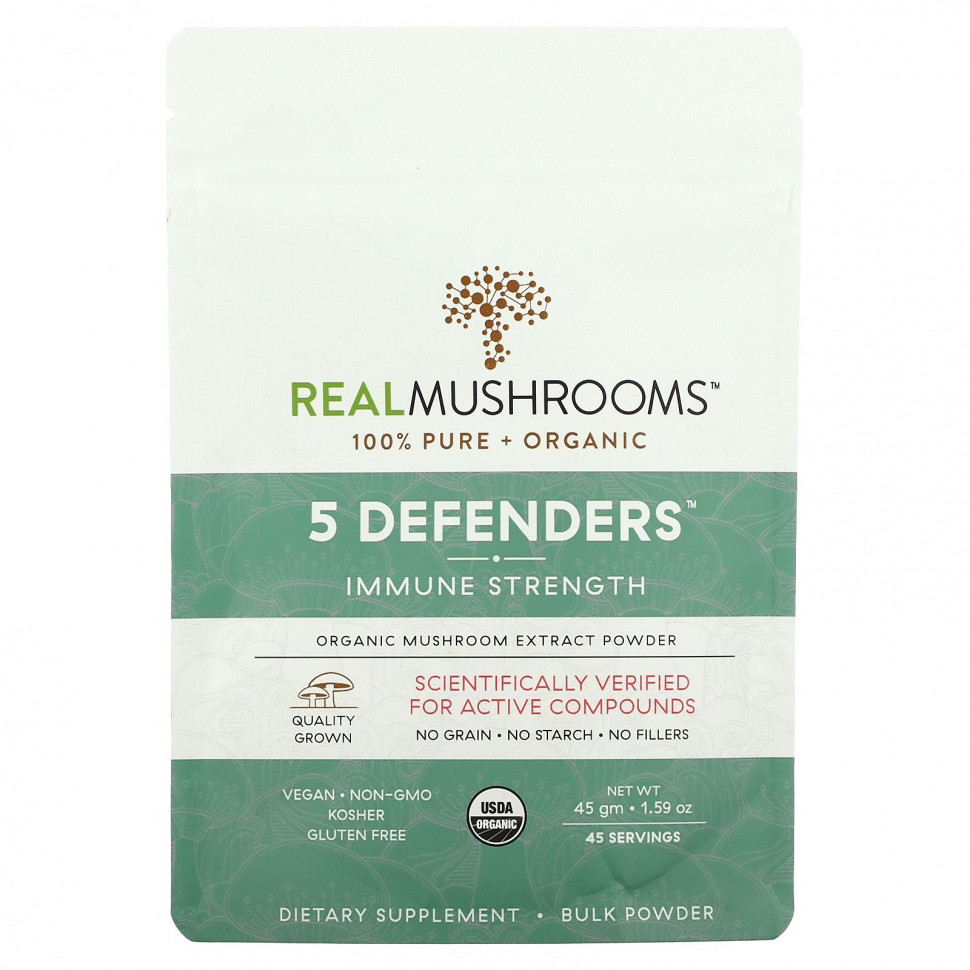 Real Mushrooms, Organic, 5 Defenders,  , 45  (1,59 )    , -, 