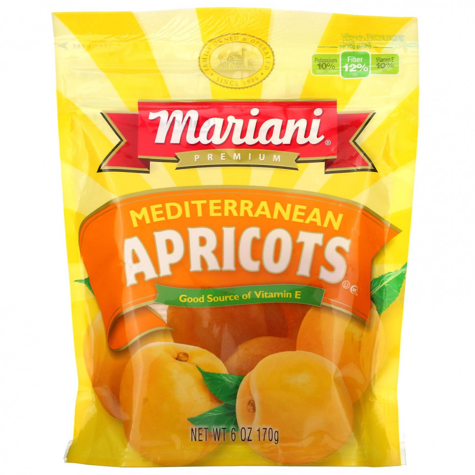 Mariani Dried Fruit, Premium, Mediterranean Apricots, 6 oz ( 170 g)    , -, 