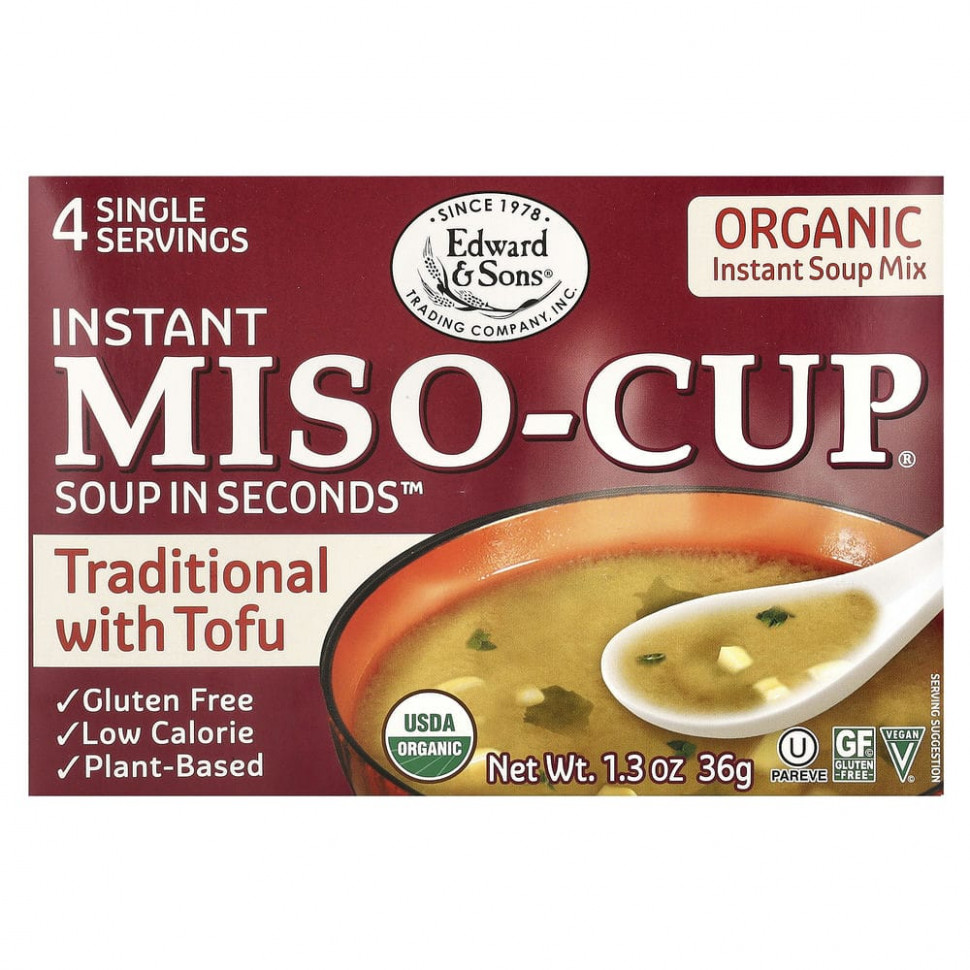 Edward & Sons, Instant Miso-Cup, -  ,    , 4 , 36  (1,3 )    , -, 
