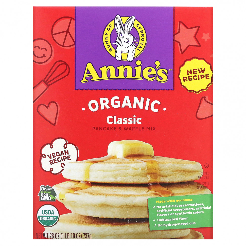 Annie's Homegrown, Organic Classic Pancake & Waffle Mix , 26 oz (737 g)    , -, 
