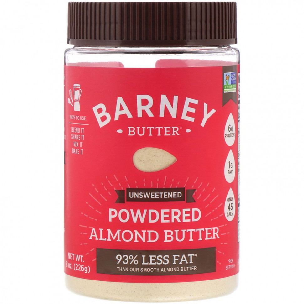 Barney Butter, Powdered Almond Butter, Unsweetened, 8 oz (226g)    , -, 