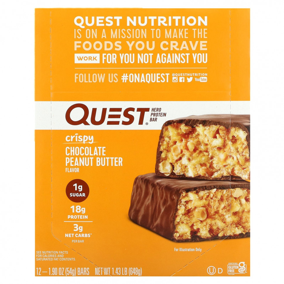 Quest Nutrition, Hero Protein Bar,     , 12   54  (1,9 )    , -, 