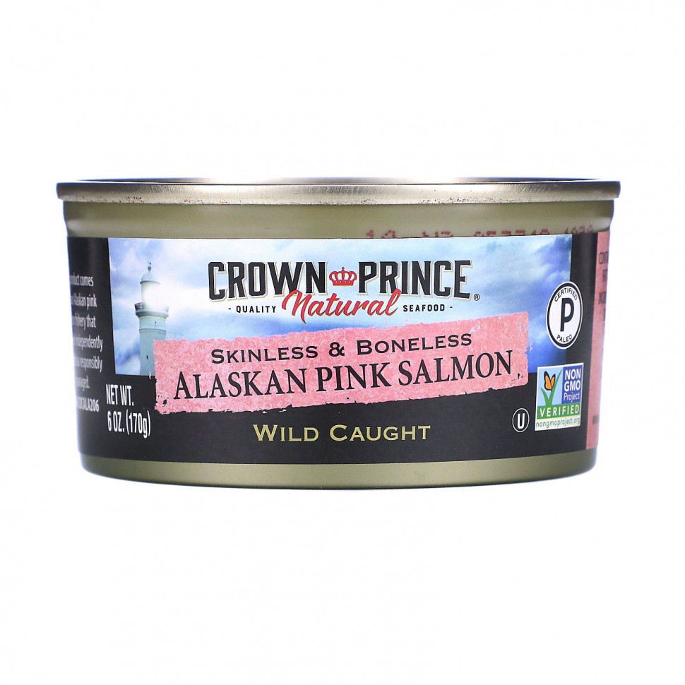 Crown Prince Natural, Pacific Pink Salmon, Skinless & Boneless , 6 oz (170 g)    , -, 