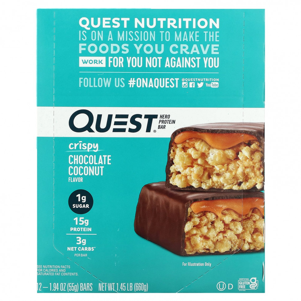 Quest Nutrition, Hero Protein Bar,    , 12 , 55  (1,94 )    , -, 