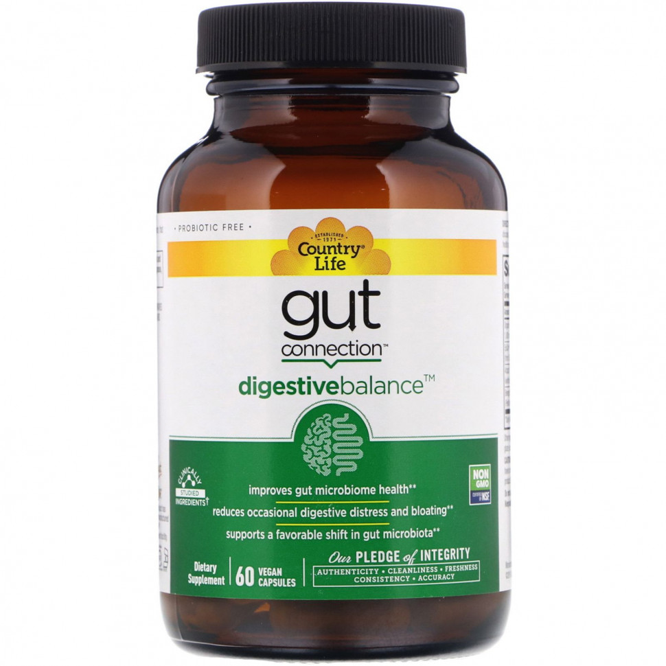 ���������� Country Life, Gut Connection, Digestive Balance, 60 ��������� ������  Iherb (������)