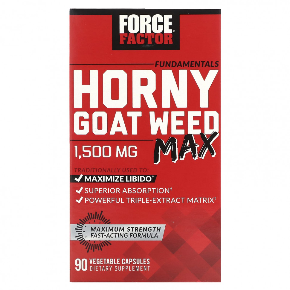  Force Factor, Fundamentals, Horny Goat Weed Max, 500 , 90    Iherb ()