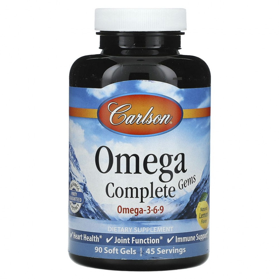 ���������� Carlson, Omega Complete Gems, ����� 3-6-9, ����������� �����, 90 ������ ��������  Iherb (������)