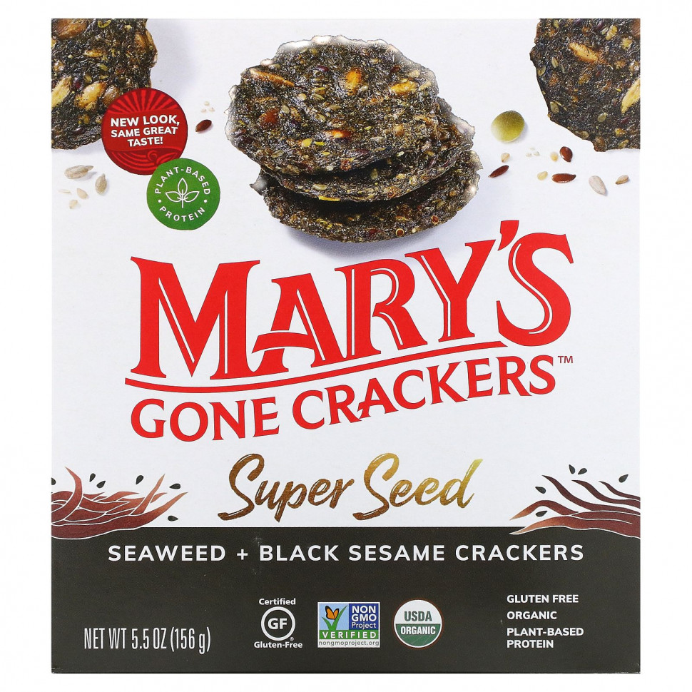 ���������� Mary's Gone Crackers, Super Seed, �������� �������, ��������� � ������ ������, 155 � (5,5 �����)  Iherb (������)