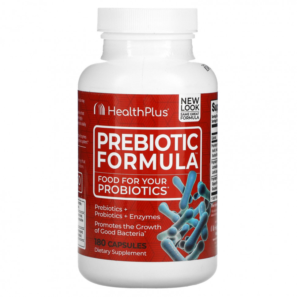 Health Plus, Prebiotic Formula, 500 mg, 180 Capsules    , -, 