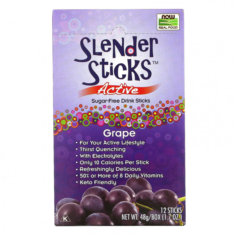 NOW Foods, Real Food, Slender Sticks, Active,    , 12 , 48  (1,7 )    , -, 