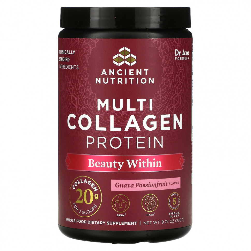 Dr. Axe / Ancient Nutrition, Multi Collagen Protein, Beauty Within,   , 276  (9,74 )    , -, 