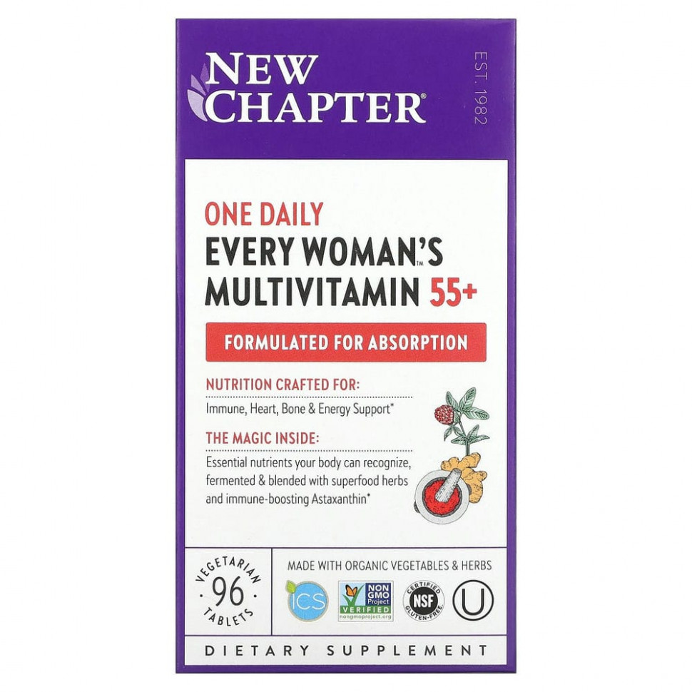 ���������� New Chapter, 55+ Every Woman's One Daily, ���������� �������� �� ������ ������� ��������� ��� ������ ������ 55 ���, 96 �������������� ��������  Iherb (������)