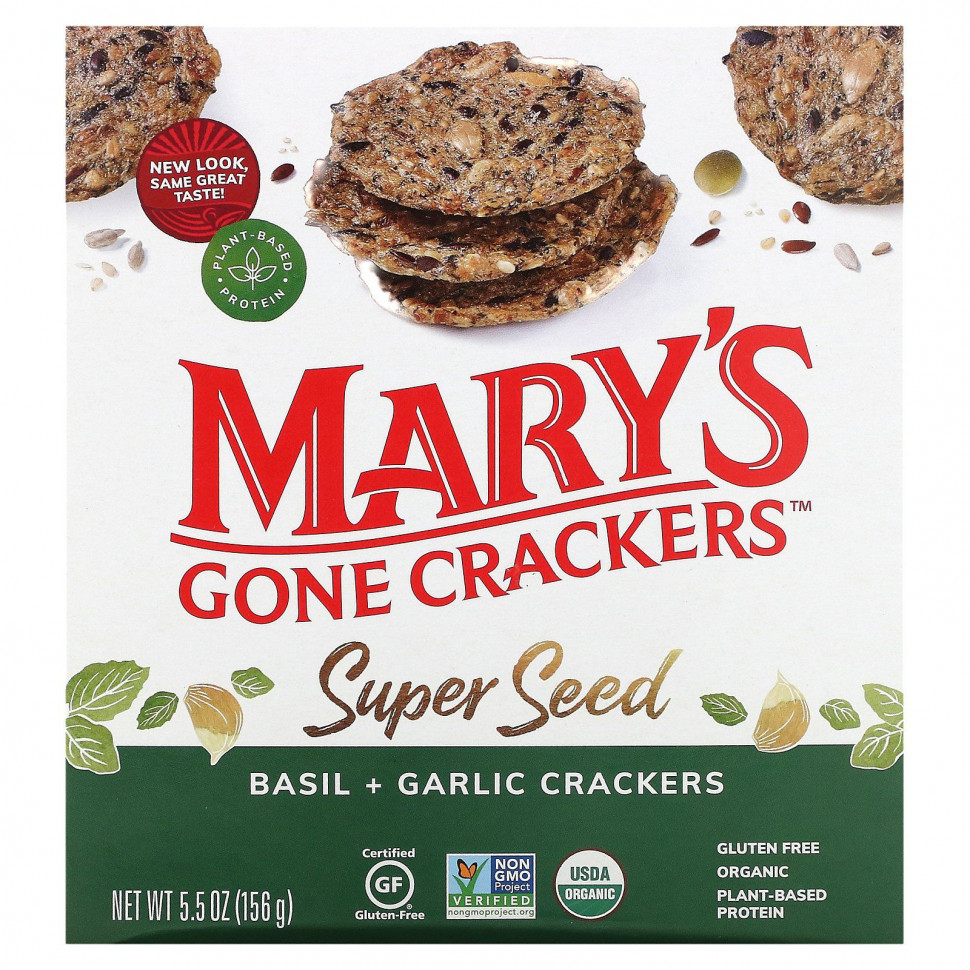 ���������� Mary's Gone Crackers, Super Seed, �������� �������, ������� � ������, 156 � (5,5 �����)  Iherb (������)