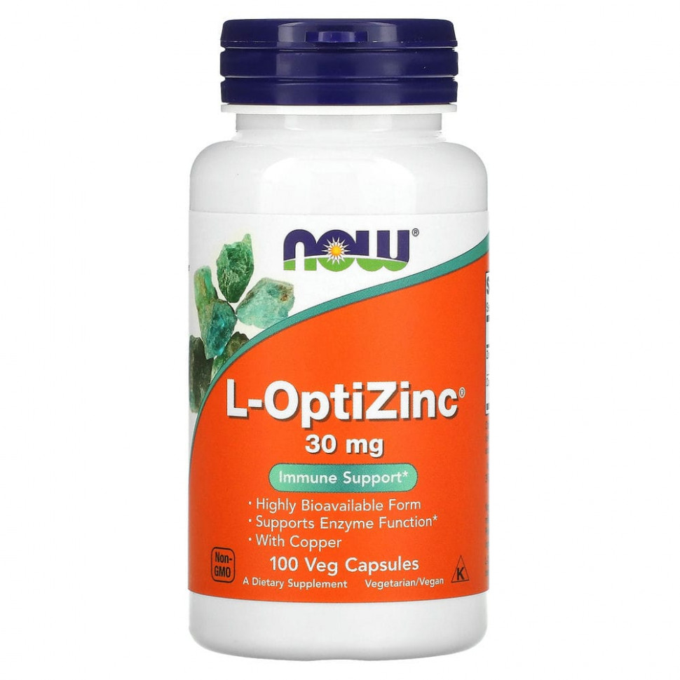 NOW Foods, L-OptiZinc, 30 , 100      , -, 