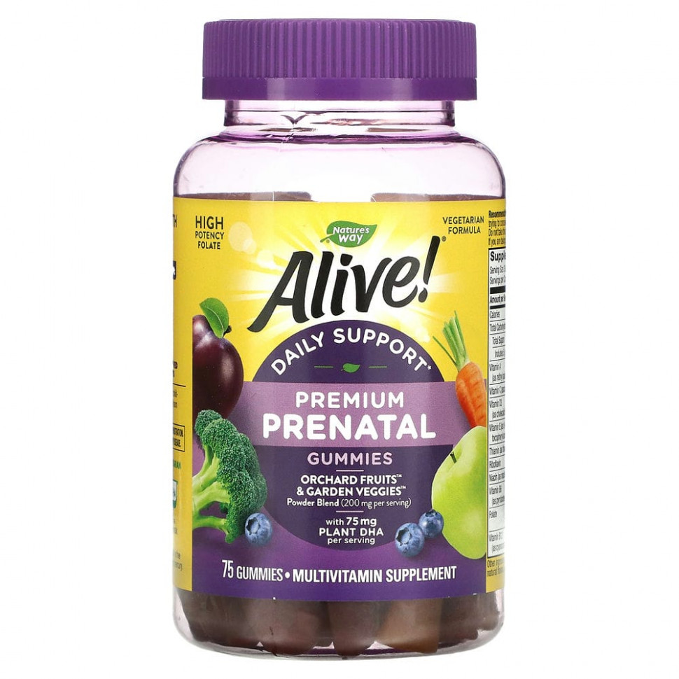 ���������� Nature's Way, Alive! Daily Support Premium Prenatal, �������� ��� ����������, �������� � �����, 75 ����������� ��������  Iherb (������)