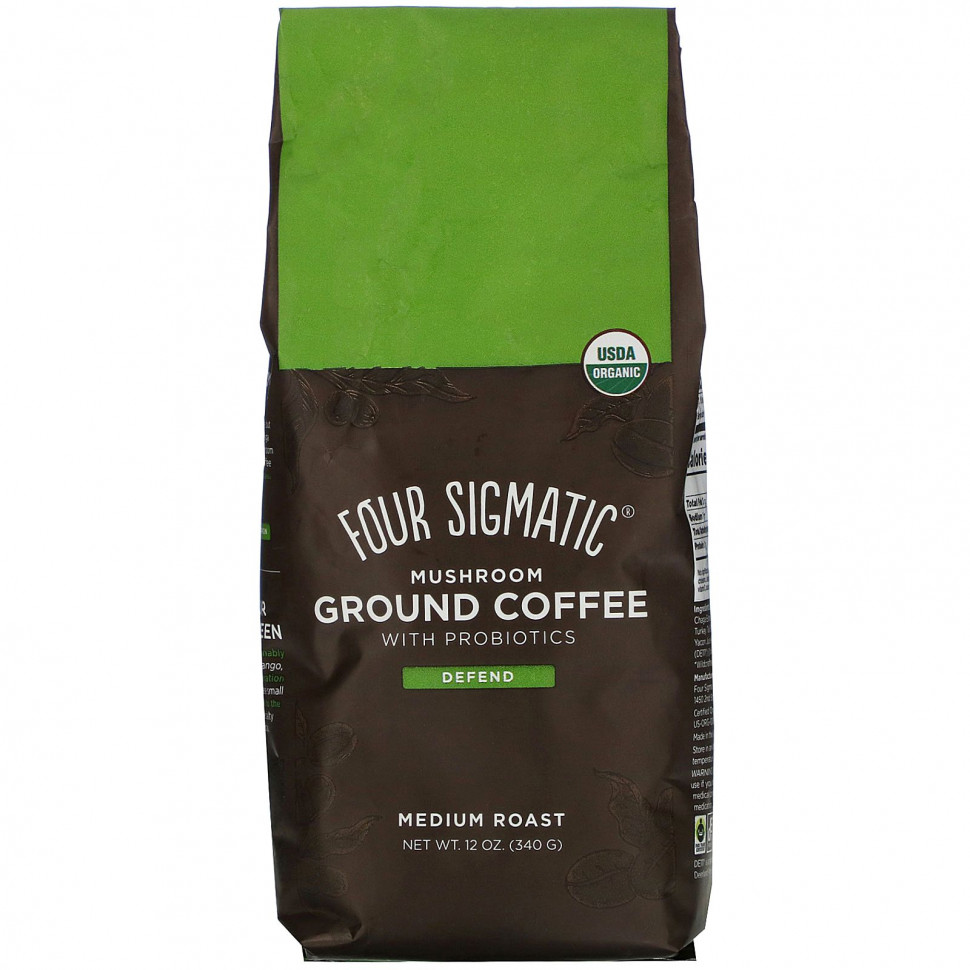 ���������� Four Sigmatic, Defend, ������� ���� � ������� � ������������, ������� �������, 340 � (12 �����)  Iherb (������)