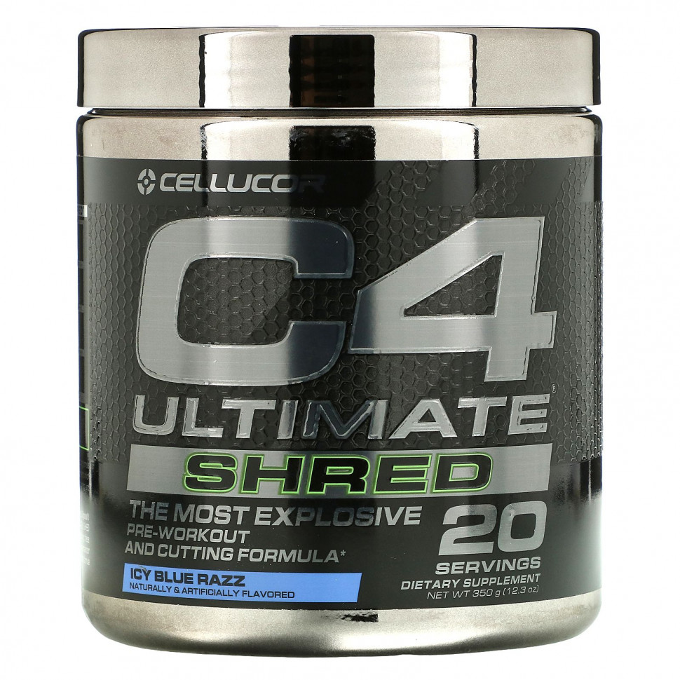 Cellucor, C4 Ultimate Shred, Pre-Workout, Ice Blue Razz, 12.3 oz (350 g)    , -, 