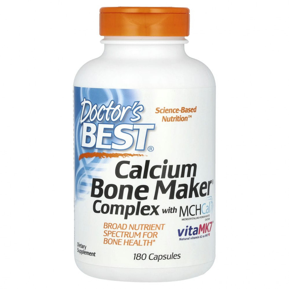 Doctor's Best, Calcium Bone Maker,   MCHCal  VitaMK7, 180     , -, 