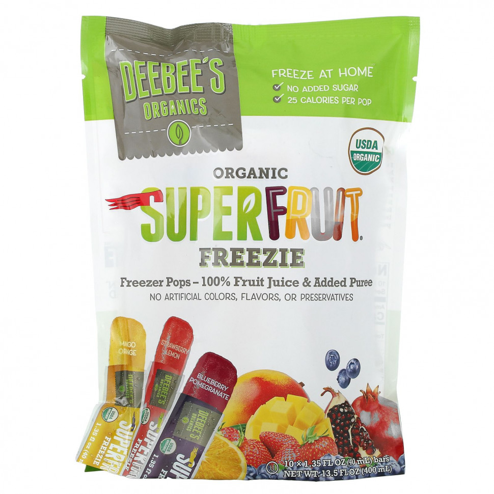  Deebee's Organic, Superfruit Freezie, , 10 , 40  (1,35 . )  Iherb ()
