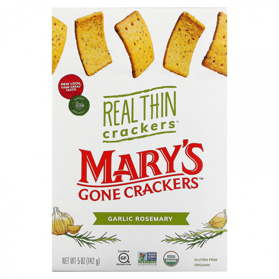 ���������� Mary's Gone Crackers, Real Thin Crackers, �������, ������ � ��������, 142 � (5 �����)  Iherb (������)