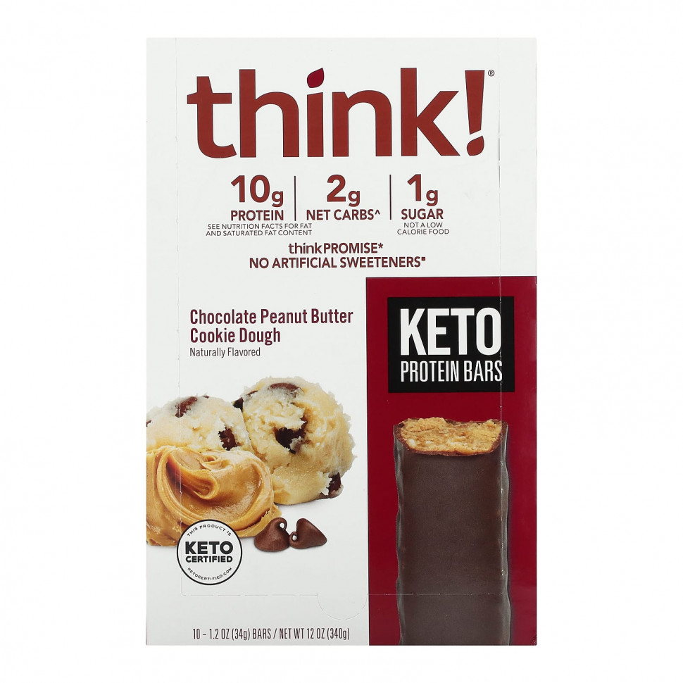 Think !, Keto Protein Bars,       , 10 , 34  (1,2 )     , -, 