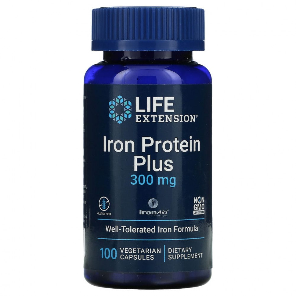 Life Extension, Iron Protein Plus, 300 , 100      , -, 