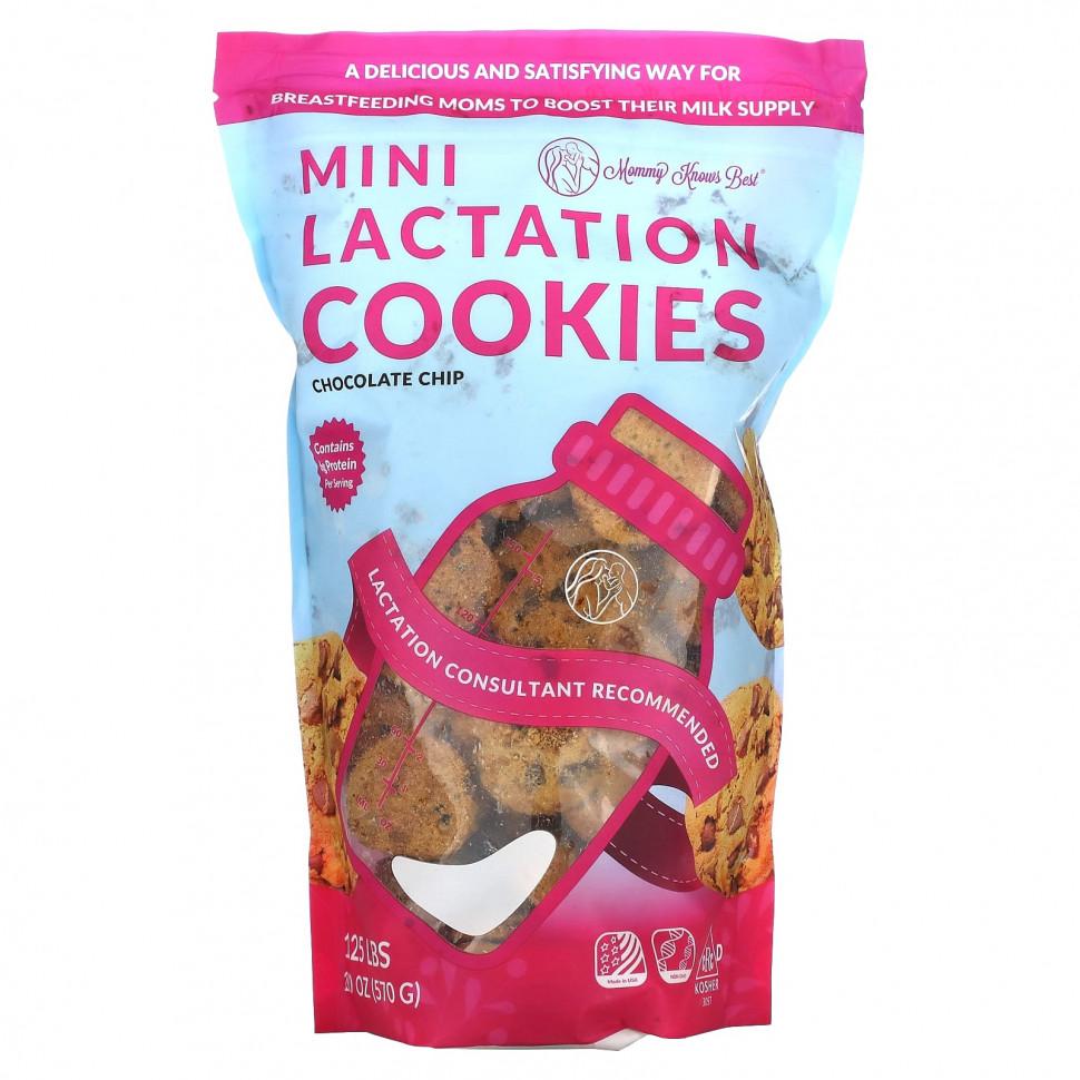  Mommy Knows Best, Mini Lactation Cookies, Chocolate Chip, 10 oz (570 g)  Iherb ()