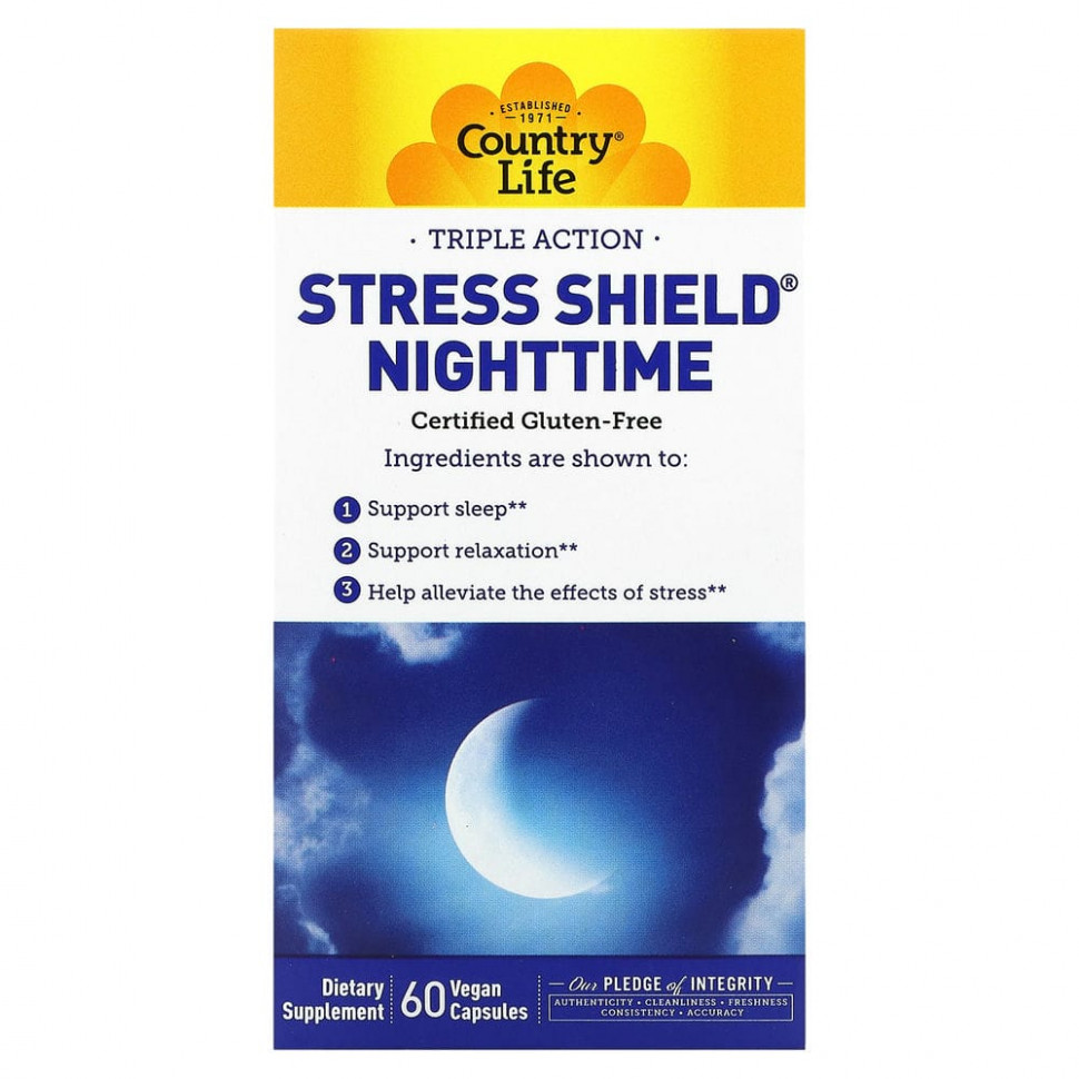  Country Life, Stress Shield Nighttime,  , 60    Iherb ()
