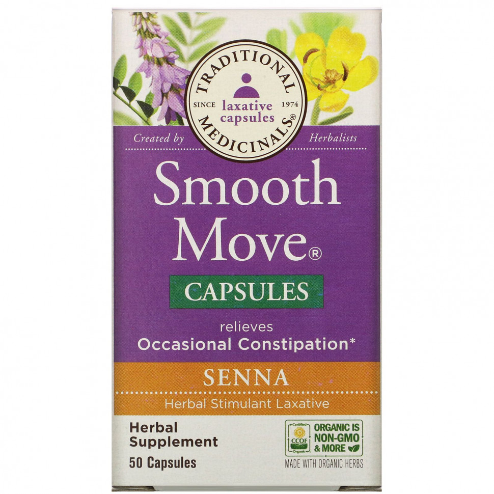 Traditional Medicinals, Smooth Move Capsules, , 50     , -, 