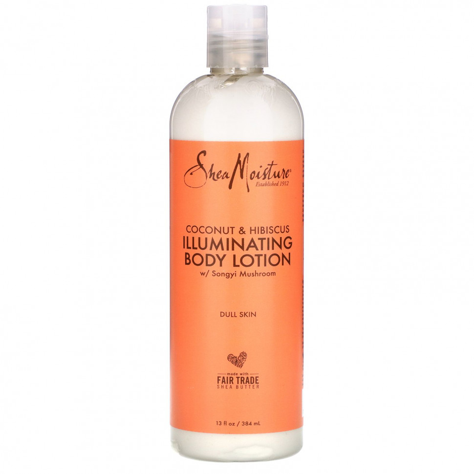 SheaMoisture, Illuminating Body Lotion, Coconut & Hibiscus with Songyi Mushroom, 13 fl oz (384 ml)    , -, 