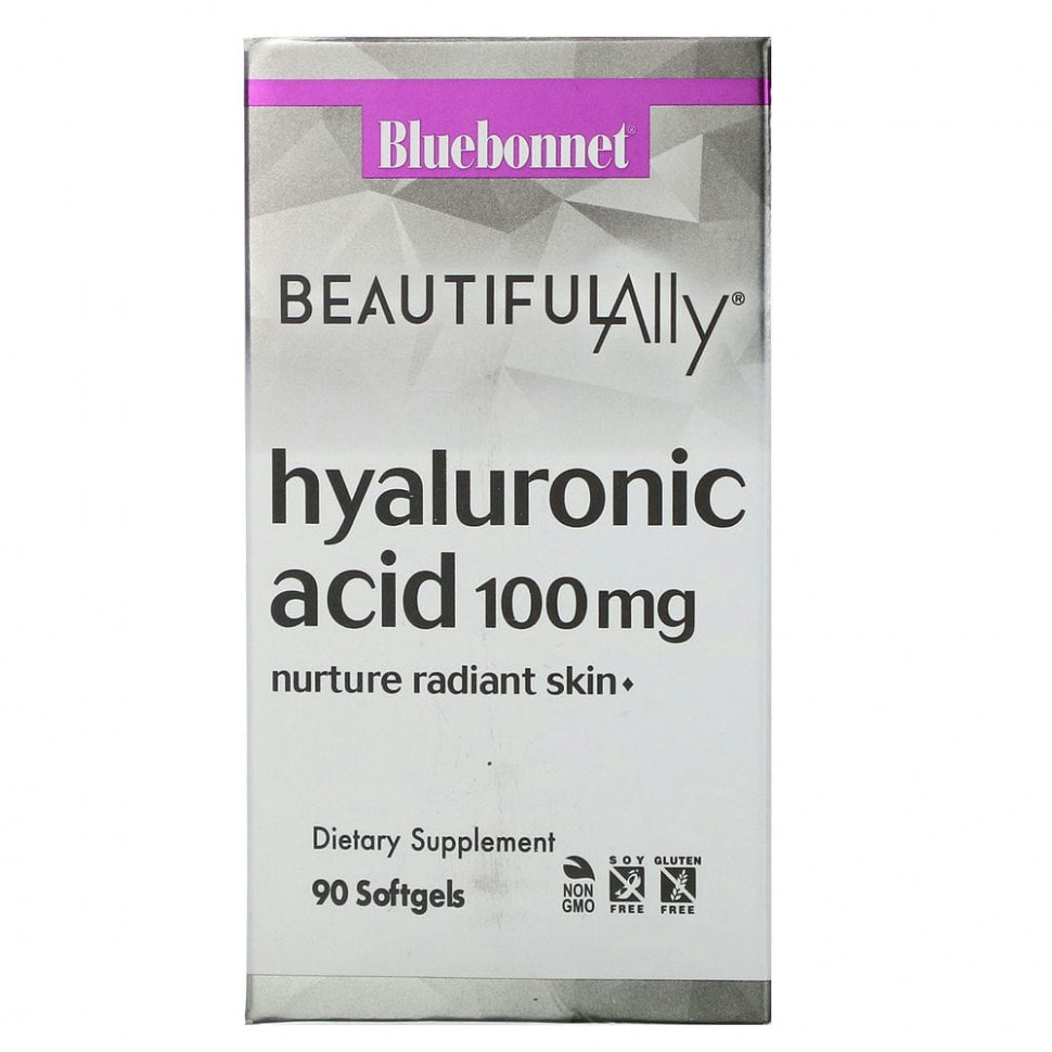 Bluebonnet Nutrition, Beautiful Ally, Hyaluronic Acid, 100 mg , 90 Softgels    , -, 