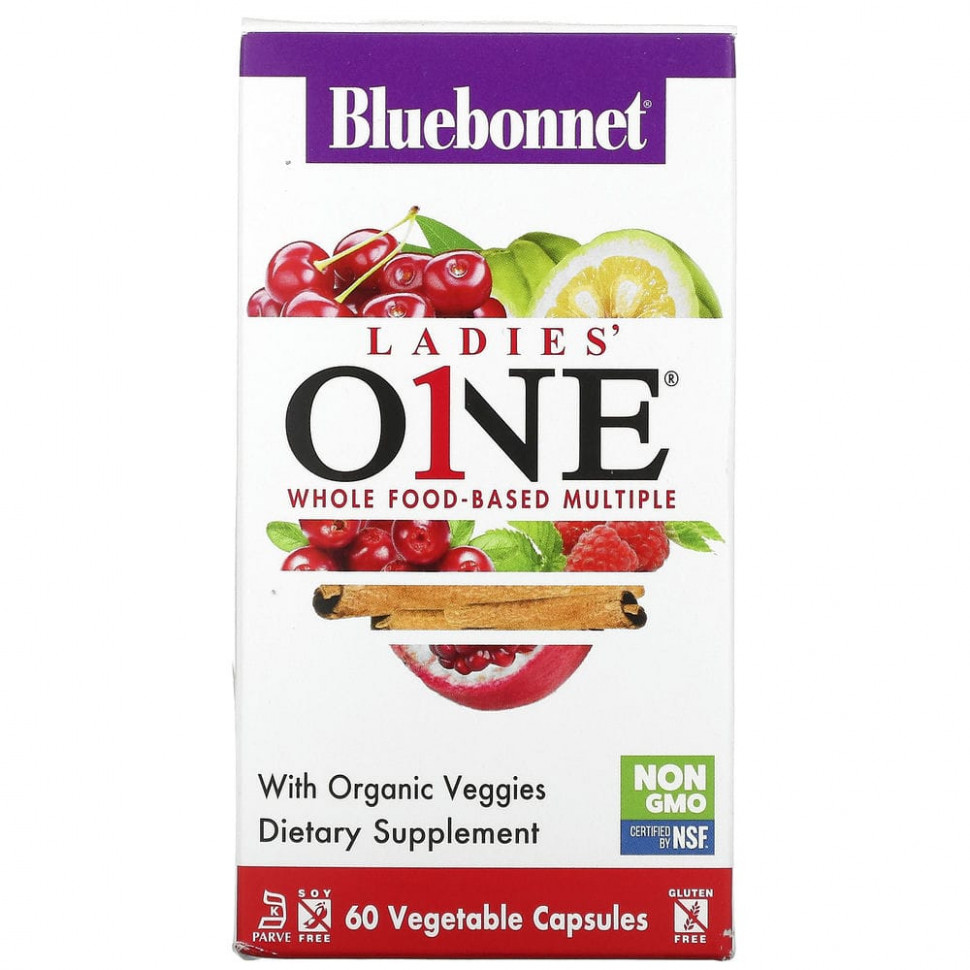 Bluebonnet Nutrition, Ladies' ONE, Whole Food-Based Multiple, 60 Vegetables Capsules    , -, 