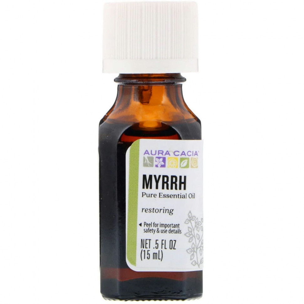 Aura Cacia, Pure Essential Oil, Myrrh, .5 fl oz (15 ml)    , -, 