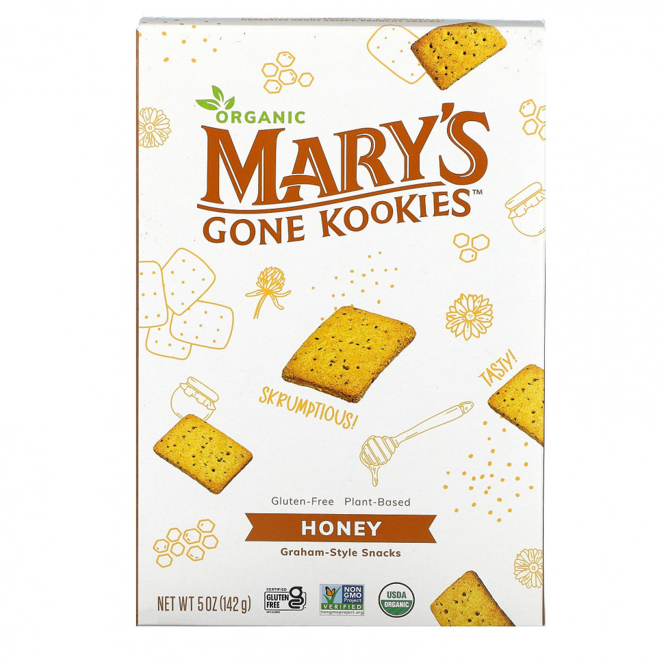 Mary's Gone Crackers, Graham Style Snack, Honey, 5 oz (141 g)    , -, 